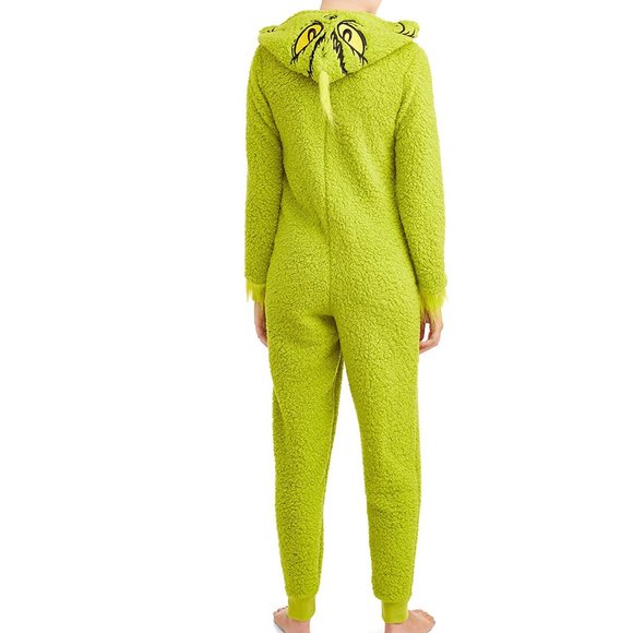 The Grinch Women's Union Suit Pajamas Green Red Heart NWT - Picture 2 of 6
